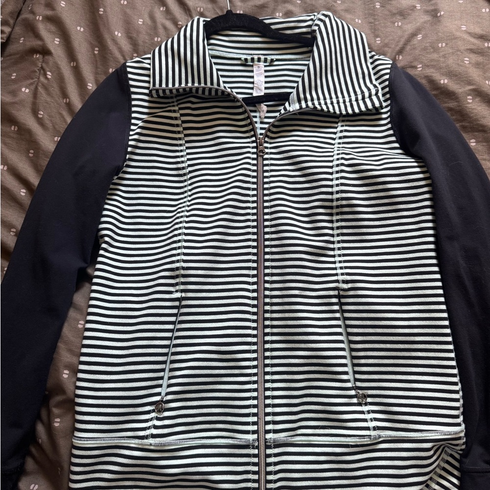 Lululemon Athletica Black and White Striped Jacket